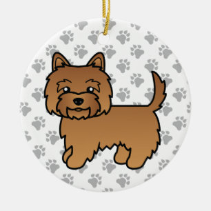 Décoration En Céramique Illustration mignonne de chien Terrier Cairn rouge
