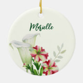 Décoration En Céramique Illustration Red White Petunias et Calla Lilies (Dos)