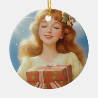 Décoration En Céramique Illustration rétro de Noël