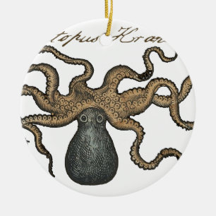 Décoration En Céramique Illustration vintage de la pieuvre Kraken