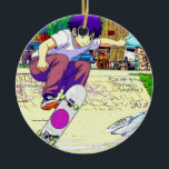 Décoration En Céramique I'm Doing It - Young Skateboarder<br><div class="desc">A young skateboarder is practicing his trick until he finally got it! So cool!</div>