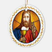 Décoration En Céramique Image Jésus avec cadre doré (Gauche)