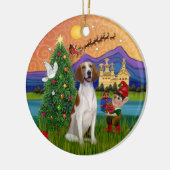 Décoration En Céramique Imaginaire de Noël - American Foxhound (Gauche)