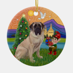 Décoration En Céramique Imaginaire de Noël - Bull Mastiff