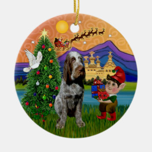 Décoration En Céramique Imaginaire de Noël - Spinone Italiano (roan)