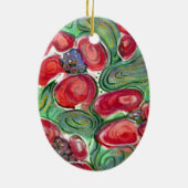 Décoration En Céramique Imaginaire Fleurs rouges (Dos)