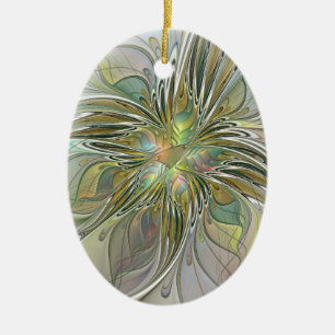 Décoration En Céramique Imaginaire Floral Fleur Art Fractal Moderne Avec O