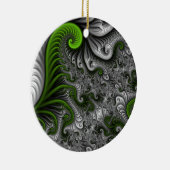 Décoration En Céramique Imaginaire Monde Vert Et Gris Art Fractal Abstrait (Droite)