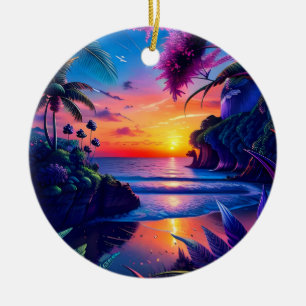 Décoration En Céramique Imaginaire Tropical Beach Two