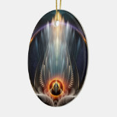 Décoration En Céramique Imperial View Fractal Art Oval Ornament (Gauche)