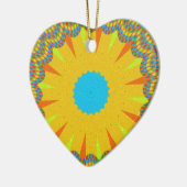 Décoration En Céramique Impression Cyan et Gold Mandala Art (Gauche)