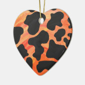 Décoration En Céramique Impression noire et orange de vache (Gauche)