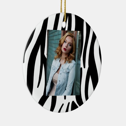 Décoration En Céramique imprimé zèbre noir blanc (Droite)