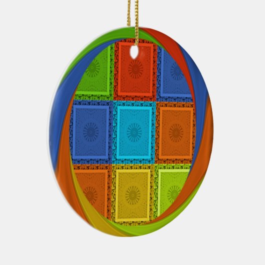 Décoration En Céramique Imprimer À damiers (Droite)