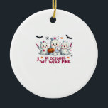 Décoration En Céramique in october we wear pink breast cancer awareness Cl<br><div class="desc">in october we wear pink breast cancer awareness Classic T-Shirt</div>