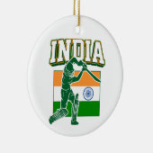 Décoration En Céramique Inde Cricket avec Drapeau Indien cadeau (Droite)