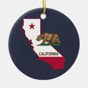 Décoration En Céramique Indicateur et drapeau de Californie 