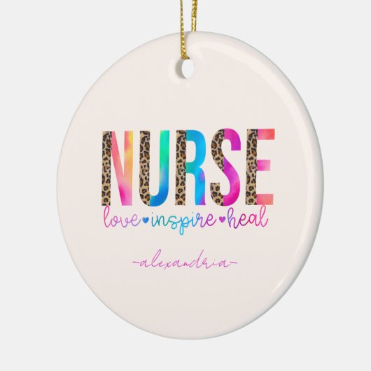 Décoration En Céramique Infirmière - Amour, Inspirer, Guérir (Gauche)