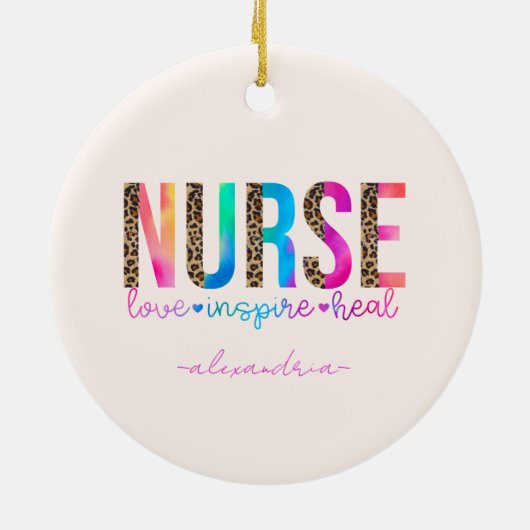 Décoration En Céramique Infirmière - Amour, Inspirer, Guérir (Dos)