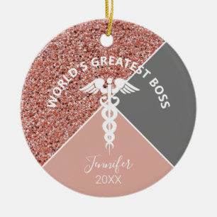 Décoration En Céramique Infirmière Boss Rose Médicale Gold Année person