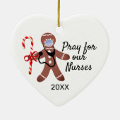 Décoration En Céramique Infirmière Covid Visage Masque Visage Gingerbread  (Dos)