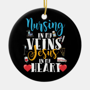 Décoration En Céramique Infirmière dans mes veines Christian RN Nurse