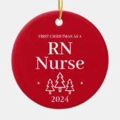 Décoration En Céramique Infirmière de la RN Rouge Noël (Devant)