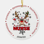 Décoration En Céramique Infirmière de Noël personnalisée (Devant)