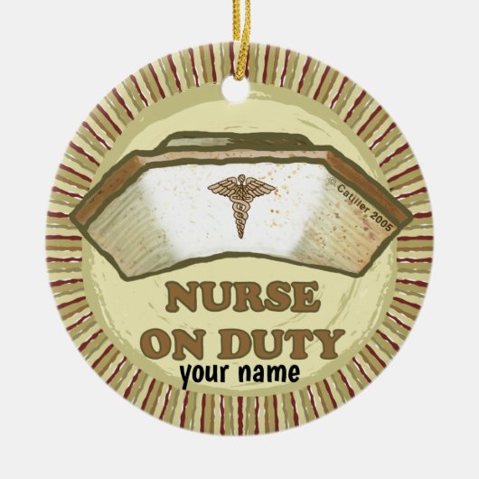 Décoration En Céramique infirmière de service (Devant)
