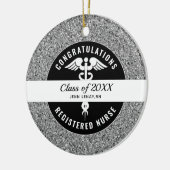 Décoration En Céramique Infirmière diplômée Monogramme de Parties scintill (Gauche)