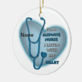 Décoration En Céramique Infirmière du Coeur bleu (Gauche)