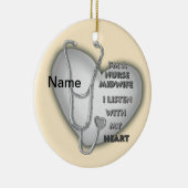 Décoration En Céramique Infirmière du coeur gris (Droite)