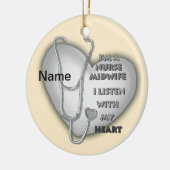 Décoration En Céramique Infirmière du coeur gris (Gauche)