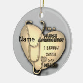 Décoration En Céramique Infirmière du Coeur Jaune Anesthésiste (Gauche)