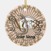 Décoration En Céramique infirmière en lettres d'or (Devant)