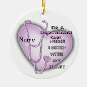 Décoration En Céramique Infirmière en soins de santé à domicile Purple Hea