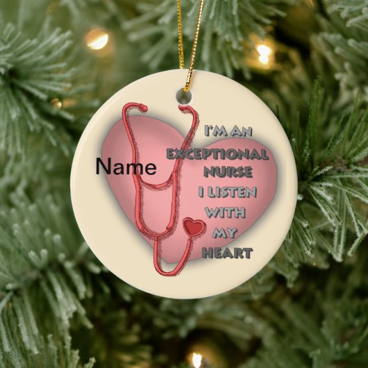 Décoration En Céramique infirmière exceptionnelle au coeur rouge (Arbre)