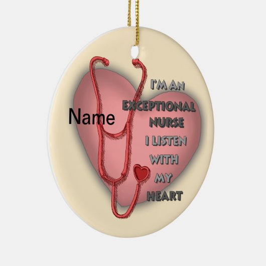 Décoration En Céramique infirmière exceptionnelle au coeur rouge (Droite)