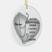 Décoration En Céramique Infirmière exceptionnelle du coeur gris (Droite)