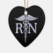 Décoration En Céramique Infirmière inscrite RN Caduceus Snakes Style on Bl (Gauche)