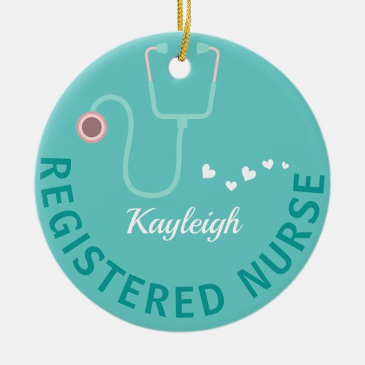 Décoration En Céramique Infirmière inscrite - stéthoscope (Devant)