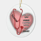 Décoration En Céramique Infirmière LPN du Coeur Rouge (Gauche)