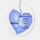 Décoration En Céramique Infirmière ophtalmique du Coeur bleu (Gauche)