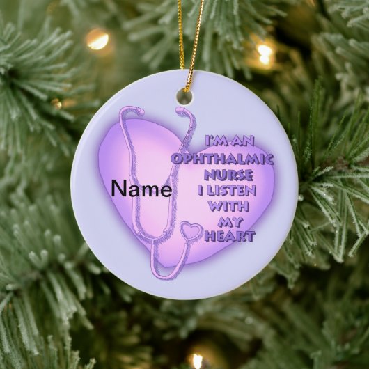 Décoration En Céramique Infirmière ophtalmique du coeur pourpre (Arbre)