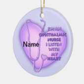 Décoration En Céramique Infirmière ophtalmique du coeur pourpre (Gauche)