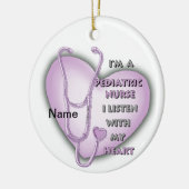 Décoration En Céramique Infirmière pédiatrique du coeur pourpre (Gauche)