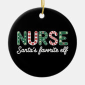 Décoration En Céramique Infirmière Père Noël Favorite Elf Life Infirmière (Devant)