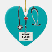 Décoration En Céramique Infirmière personnalisée Noël 2023 Cera collective (Dos)