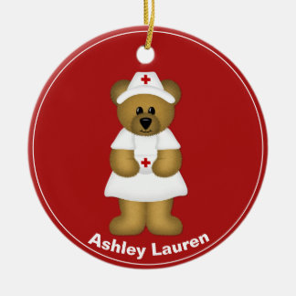 Décoration En Céramique Infirmière personnalisée Ours de Noël