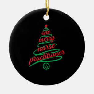 Décoration En Céramique infirmière praticienne de Noël, une joyeuse